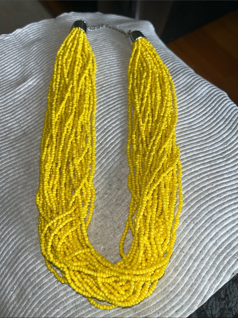 paparazzi Bright Yellow Multi-Strand Seed Bead Necklace